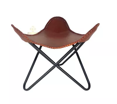 Vintage Leather Butterfly Chair Arm Chair Premium Quality Handmade Folding Chair • $81.89