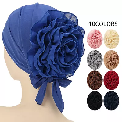 Women Turban Hair Head Scarf Chemo Wrap Cap Hijab Flower Loss Hat Muslim Cancer♪ • $5.79