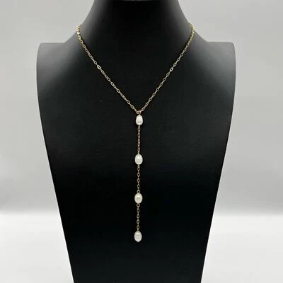 $45 • Buy NWT J. Crew Gold Pearl Lariat Necklace