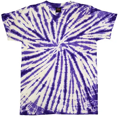 £12.40 • Buy Tie Dye T Shirt Tye Die Festival Hipster Indie Retro Unisex Top Spider Purple7  