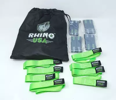 Soft Loop Motorcycle Tie-Down Straps - Rhino USA - 8-Pack Green • $29.95