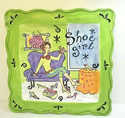 Whimsical Jennifey Brinley Shoe Girl Plate Tray • $9.99