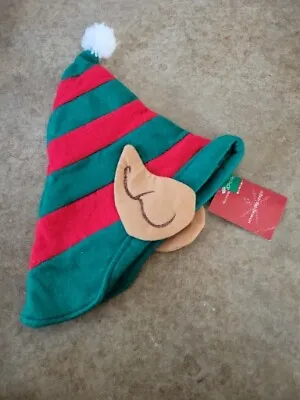 NOS SCHMIDT-CANNON INTL.Christmas Elf Felt Hat W Ears & Pompom - Red Green OSFM • $9.88