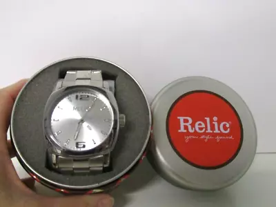 RELIC Men's Stainless Steel Sliver Watch NEW • $24.99