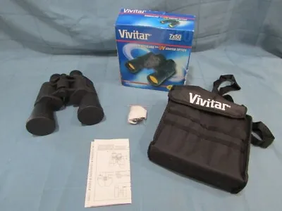 Vivitar Binoculars 7x50 (297'x1000yds) Lot W/ Carrying Case Strap * • $9.99