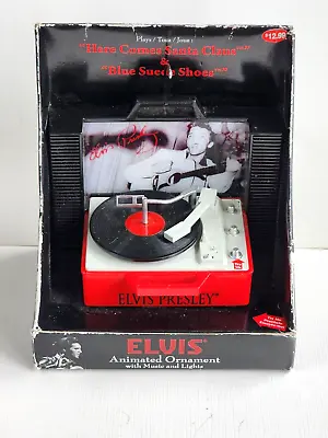 Elvis Presley Record Player Animated Christmas Ornament BLUE SUEDE SHOES W/Box • $24.95
