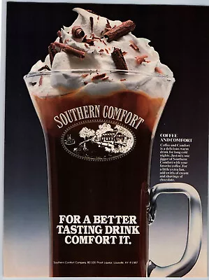 Southern Comfort Coffee Cream Chocolate - 1987 Vintage Print Ad Ephemera • $12.99