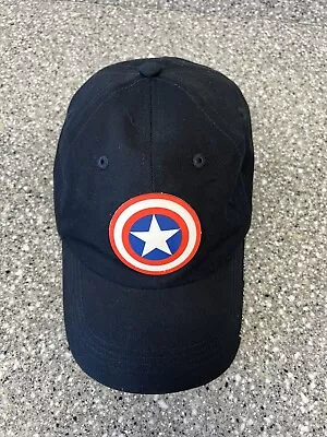 WOW! CAPTAIN AMERICA Marvel Hat Cap DARK BLUE W/ Adjust Strap & FAST FREE SHIP! • $23.88