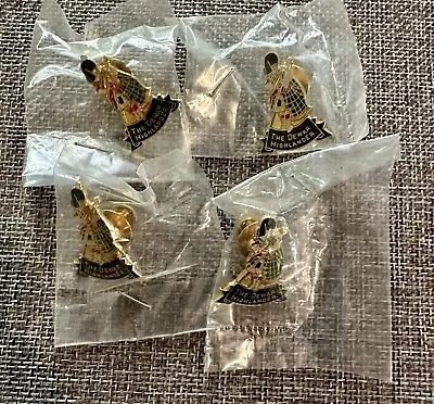 Vintage The Dewar Highlander Whiskey Lapel Pin Bagpiper - Set Of 4 - NIP • $30