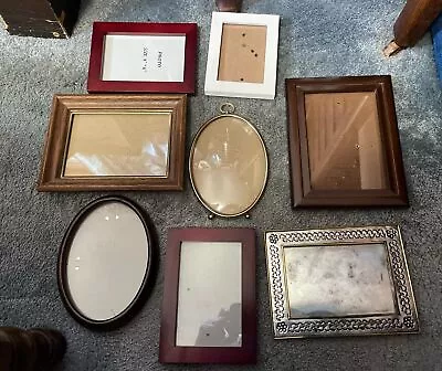 Lot 8 MCM Vintage Mixed Metal/Wood Photo Frames Mix Sizes 5” X 7” Or Less • $29.99