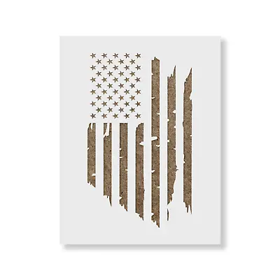 American Flag Distressed Stencil - Durable & Reusable Mylar Stencils • $5.99