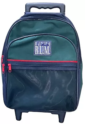 VTG Li'l BUM Rolling Child's Backpack Green & Navy Canvas Retro B.U.M. Equipment • $213.69