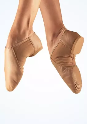 So Danca Split Sole Stretch Jazz Shoe (uk 3) Tan • £9