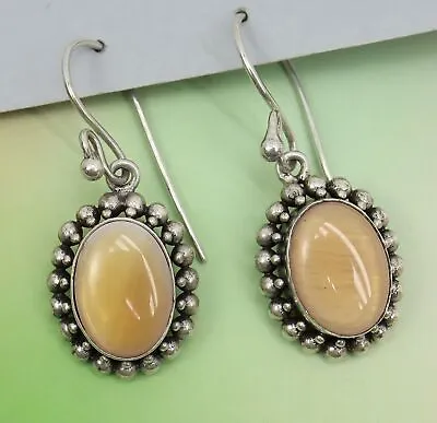 Bali Beaded Shell Doublet Vintage Sterling Silver Earrings 9.8g • $22.95