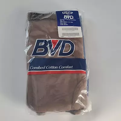 Vintage 1992 BVD Military Men's Brown Underwear  Briefs 3 Pack  Sz 32 NOS  New • $30