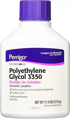 Polyethylene Glycol 3350 17.9 Oz (510Gm) Powder (Compare To Miralax) • $25.97