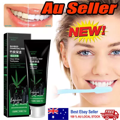 Activated Bamboo Charcoal Toothpaste Natural Teeth Whitening ZO • $10.79