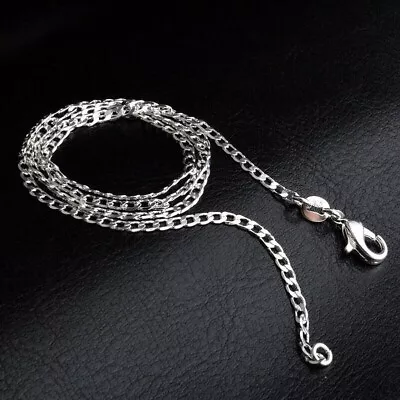 Genuine 925sterling Silver Curbchain Necklace Lobster Clasp For Gift All Size Uk • £2.99
