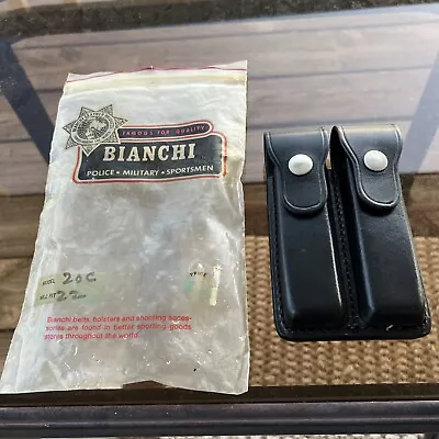 Vintage Bianchi 20-C Leather 2 Magazine Pouch Fits  .22 Auto Pistols • $29