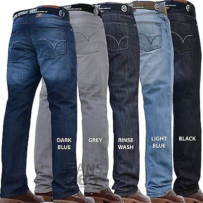 New Mens Straight Leg Branded Jeans Pants Trousers Cheap Sale All Waist Sizes • £18.99