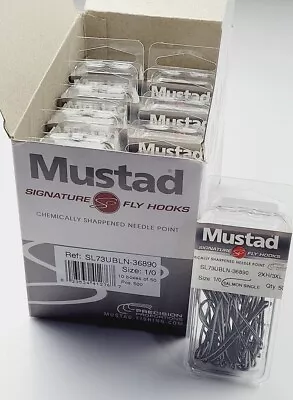 BULK Mustad Hooks - Signature Fly Salmon Single SL73UBLN-1/0 (10pks Lot/ 500pcs) • $158.47