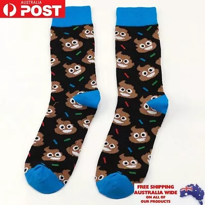 Funny Poop Emoji Socks Cotton Clothing Novelty Shoe Women Men Kids Birthday Gift • $13.95