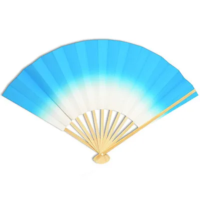 Japanese Odori Fan Geisha Dance Hand Held Sensu Folding Fan Blue Made In Japan • $20.80