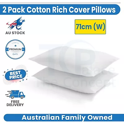 2 Pack Cotton Rich Cover Pillows - Medium Profile NEW • $12.59