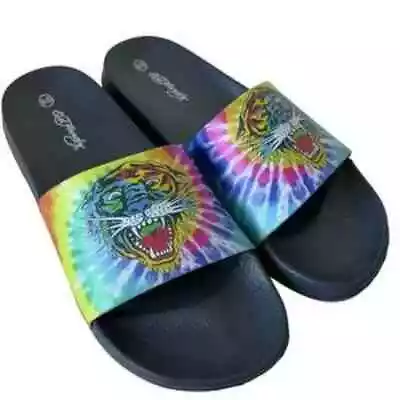 Ed Hardy Women's SZ 8 Tie Dye Tiger Slides NWT • $30.97