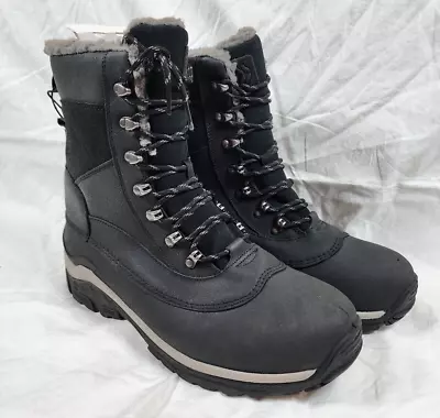 New All In Motion Men's Black Water Proof Tie & Zipper Winter Snow Boots Size 13 • $27.54