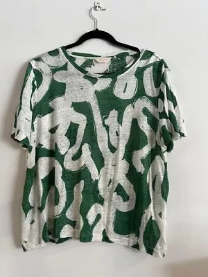 Gorman Green Linen Tee Shirt Size 12 • $40