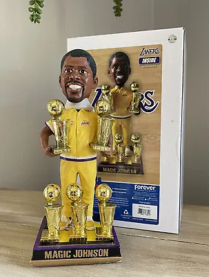 MAGIC JOHNSON Los Angeles Lakers Legend 5x NBA Champion Trophies Bobblehead NIB! • $500