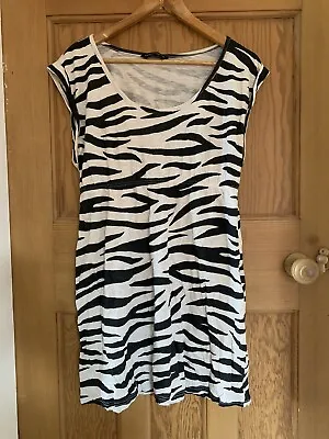 £6.99 • Buy Dorothy Perkins Zebra Print Stretch T Shirt Dress Size 14