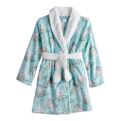 $42 DISNEY Girl's Frozen Robe Bathrobe Queen Elsa Anna Pajama Cover Up 4 5 6 8 • $26.23