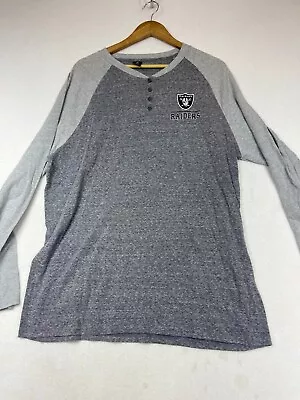 Oakland Raiders Mens NFL Long Sleeve Tshirt Size XXL Grey Las Vegas • $14