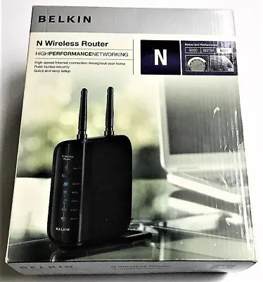 Belkin N Wireless Router IEEE 802.11 B/g/n 300Mps WPS Reconnect F5D8236-4 • $85