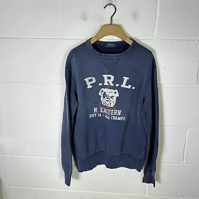Polo Ralph Lauren Sweatshirt Mens Large Blue Bulldog Eastern Division Champs RL • £53.95