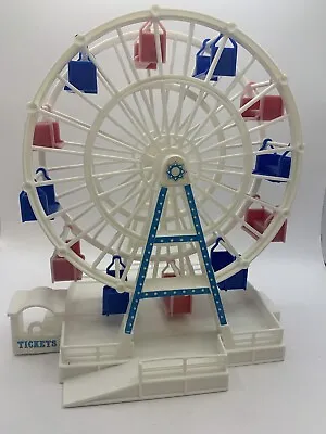 Vintage Train Model Ferris Wheel & Ticket Booth Plastic Toy Carnival • $35