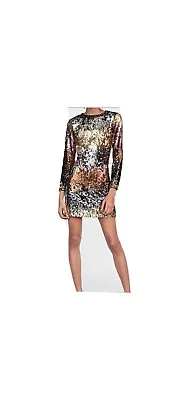 $39.99 • Buy Zara Trf Sequined Ombré Dress Size Small