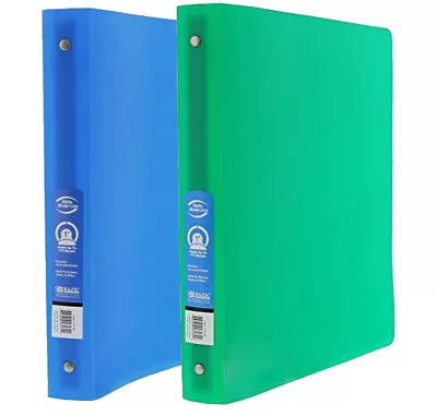 BAZIC 1  Matte Color Poly 3-Ring Binder W/ Pocket School Home Office - 2-Count • $10.69