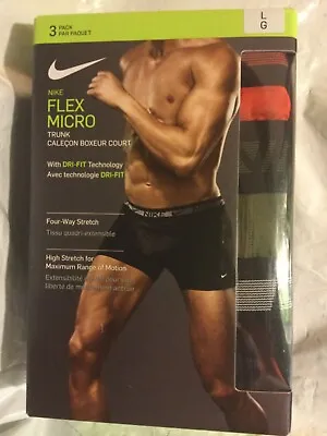 Nike Flex Micro Stretch 3-Pack Trunk Dri Fit New Army Green Red Black • $29.99