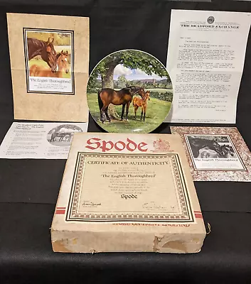 Spode Plate  English Thoroughbred   1st Plate In The Noble Horse Collection • £7