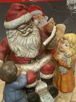 Vintage Porcelain Santa Claus Music Box 8” Silent Night Christmas Decor • $20.92