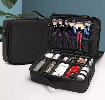 US Professional Travel Makeup Train Case Portable Cosmetic Organizer Storage Bag • $22.48