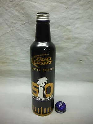 $4.99 • Buy Bud Light  Superbowl 50  Alumnum Beer Bottle~a/b Brg.,st. Louis,mo #502623