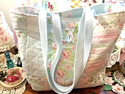 HM Cotton~Quilted Market Bag LOVE The Patchwork Print Washable PLZ READ ** • $24.79