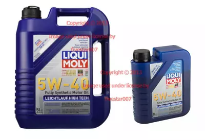 X6 LITER Liqui Moly HIGH TECH 5w40 Synthetic Engine Motor Oil For BMW Mercedes • $80.40