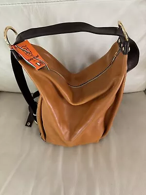 NWT~MARINO ORLANDI~COGNAC/BROWN HANDBAG SHOULDER BAG~Italian Smooth Leather XL • $289