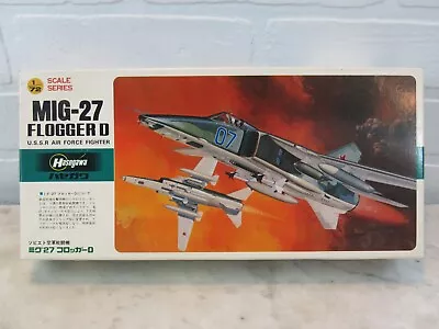 Hasegawa 1:72 MIG-27 Flogger D Model Airplane Kit Sealed Contents • $18