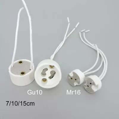 Ceramic GU10 MR16 MR11 GU5.3 G4 Lamp Holder Socket Base Wire Silicone Socket • $3.61